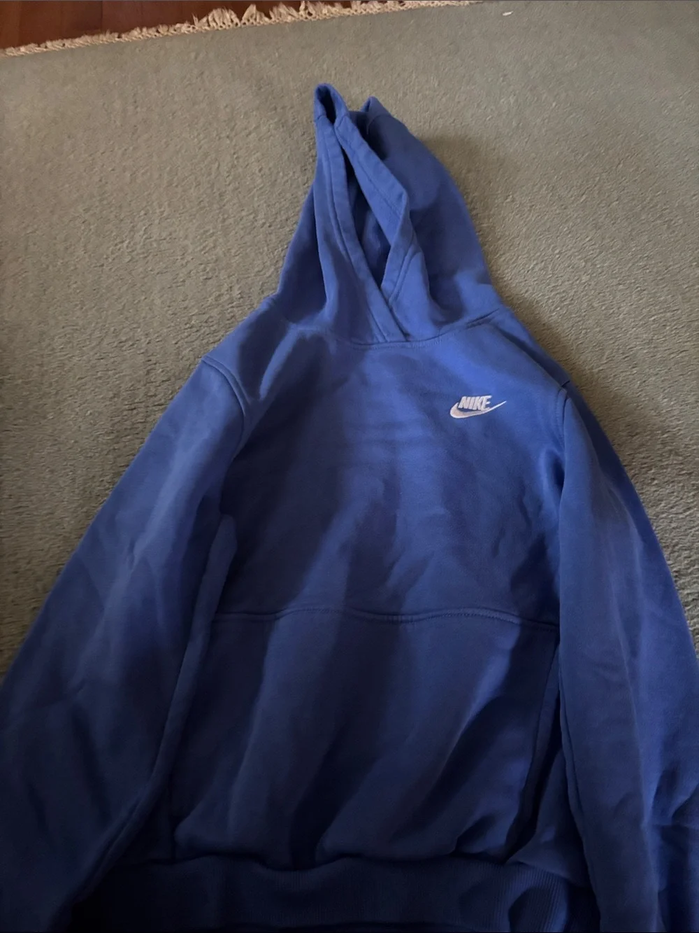 Nike Royal Blue Hooded Pullover with White Swoosh